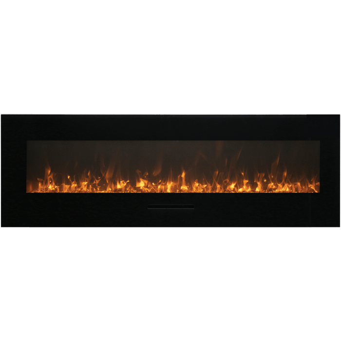 Amantii 50" Glass Front Flush/Wall Mount Electric Fireplace WM-FM-50-BG With Log Set