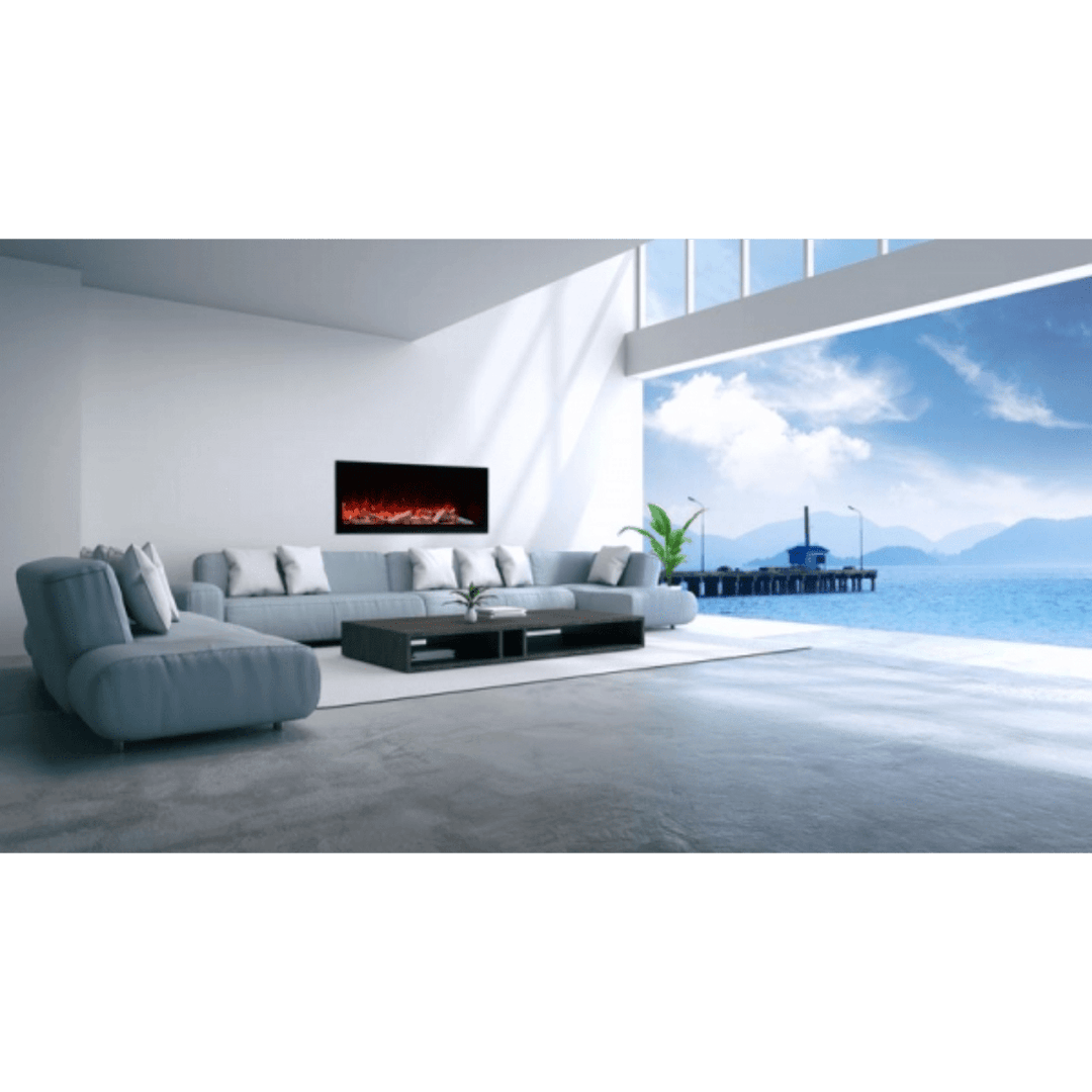 Amantii 74 inch Symmetry Lumina Electric Fireplace SYM-74-XT-LUMINA Fireplaces SYM-74-XT-LUMINA Flame Authority