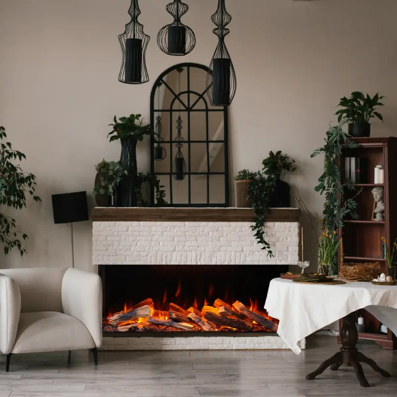Amantii Fire & Ice LumaForest LF63 63" Smart 3-Sided Built-In Electric Fireplace