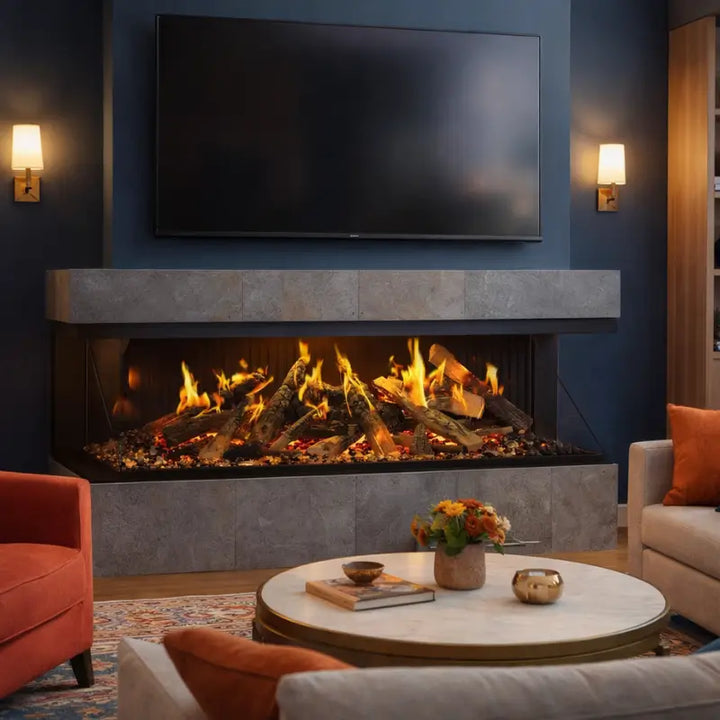Amantii Signature MultiView Holo 55" Smart 3-Sided Built-In Electric Fireplace with WiFi & Holographic Flames Fireplaces MULTIVIEW-HOLO-55-SIG Flame Authority