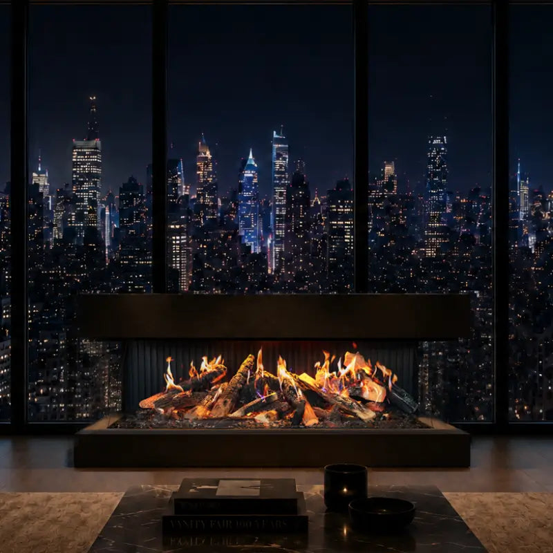 Amantii Signature MultiView Holo 55" Smart 3-Sided Built-In Electric Fireplace with WiFi & Holographic Flames Fireplaces MULTIVIEW-HOLO-55-SIG Flame Authority
