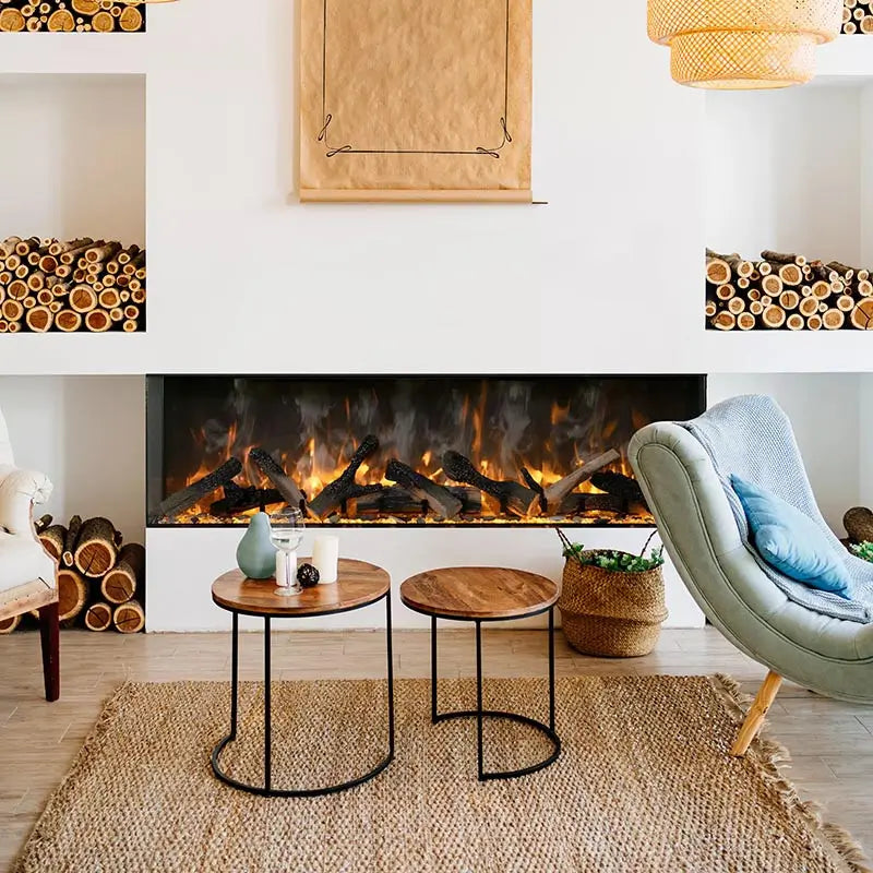 Amantii Signature Tru-View 75-Inch 3-Sided Built-In Hybrid Electric-Vapour Fireplace with Optimyst®, WiFi & Bluetooth Fireplaces TRV-75-SIG Flame Authority