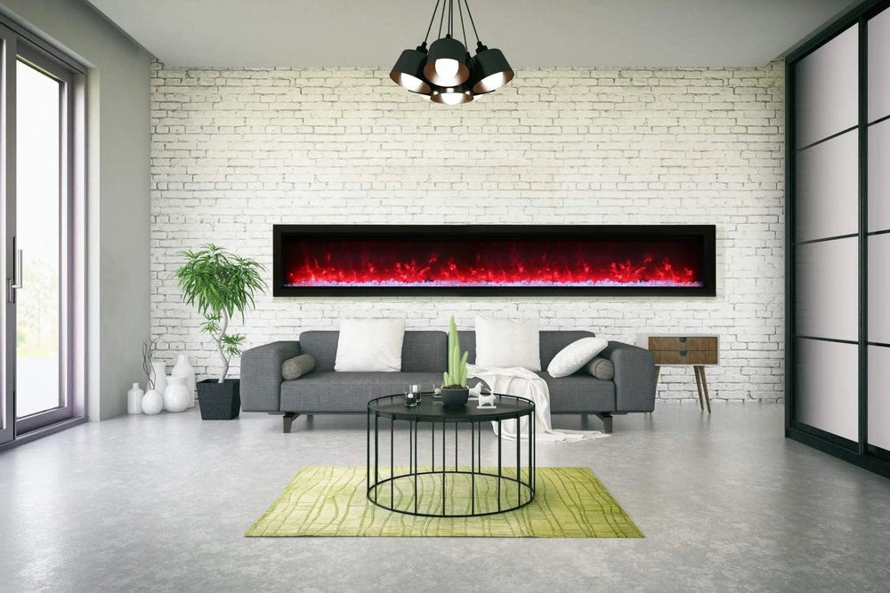 Amantii Symmetry B 100" Electric Fireplace SYM-100-B Fireplaces SYM-100-B Flame Authority