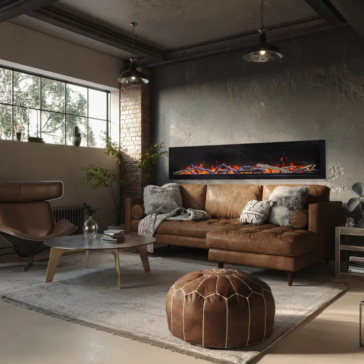 Amantii Symmetry Lumina 100-Inch Smart Built-In Electric Fireplace with WiFi for Indoor & Covered Outdoor Use