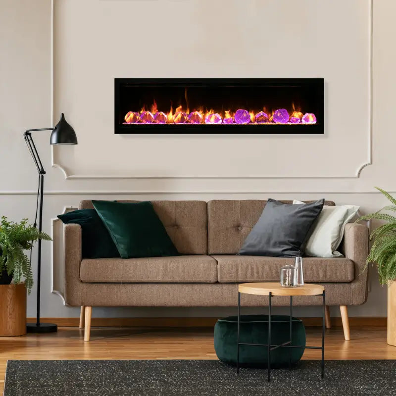 Amantii Symmetry Lumina 100-Inch Smart Built-In Electric Fireplace with WiFi for Indoor & Covered Outdoor Use