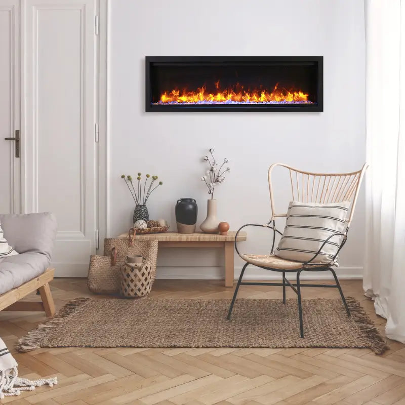 Amantii Symmetry Lumina 100-Inch Smart Built-In Electric Fireplace with WiFi for Indoor & Covered Outdoor Use