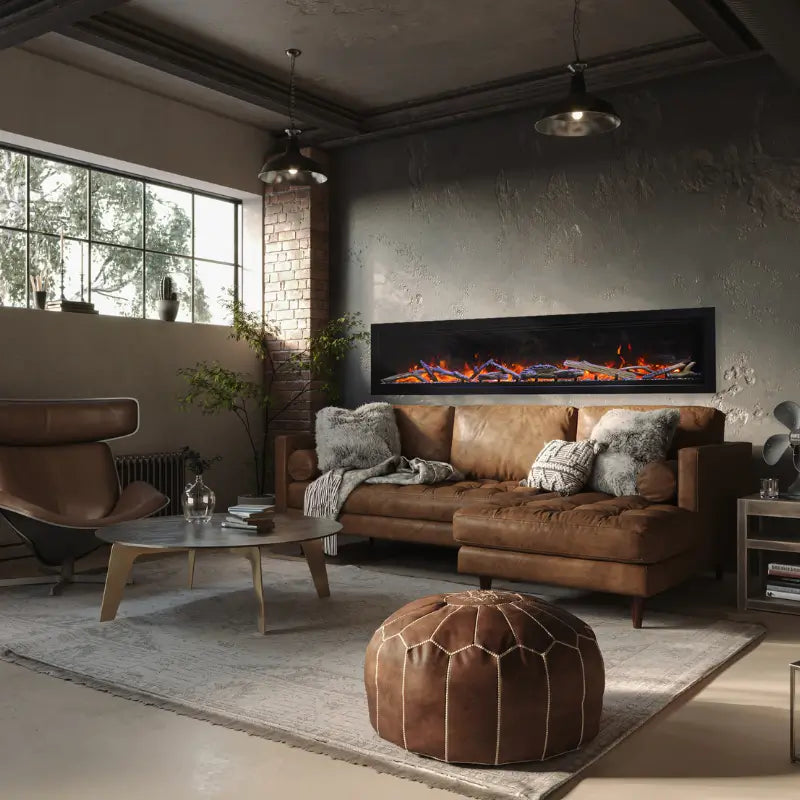 Amantii Symmetry Lumina 100-Inch Smart Built-In Electric Fireplace with WiFi for Indoor & Covered Outdoor Use Fireplaces SYM-100-LUMINA Flame Authority