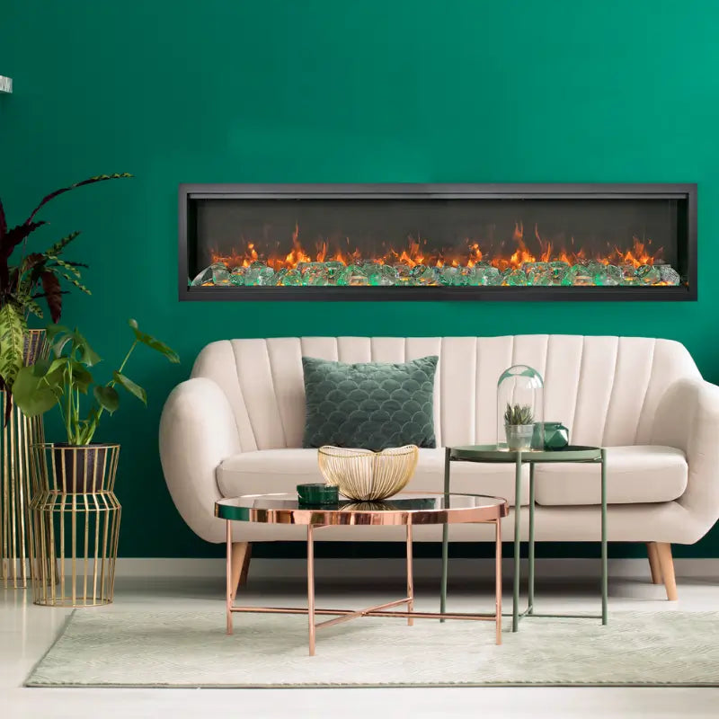 Amantii Symmetry XT Lumina 42-Inch Smart Built-In Electric Fireplace for Indoor & Covered Outdoor Use Fireplaces SYM-42-XT-LUMINA Flame Authority