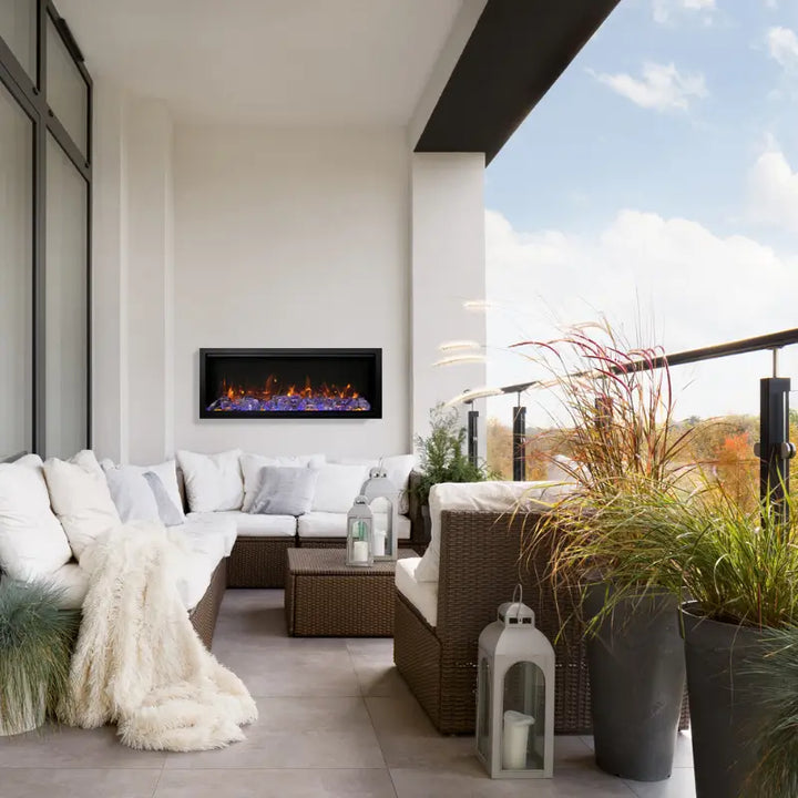 Amantii Symmetry XT Lumina 42-Inch Smart Built-In Electric Fireplace for Indoor & Covered Outdoor Use Fireplaces SYM-42-XT-LUMINA Flame Authority