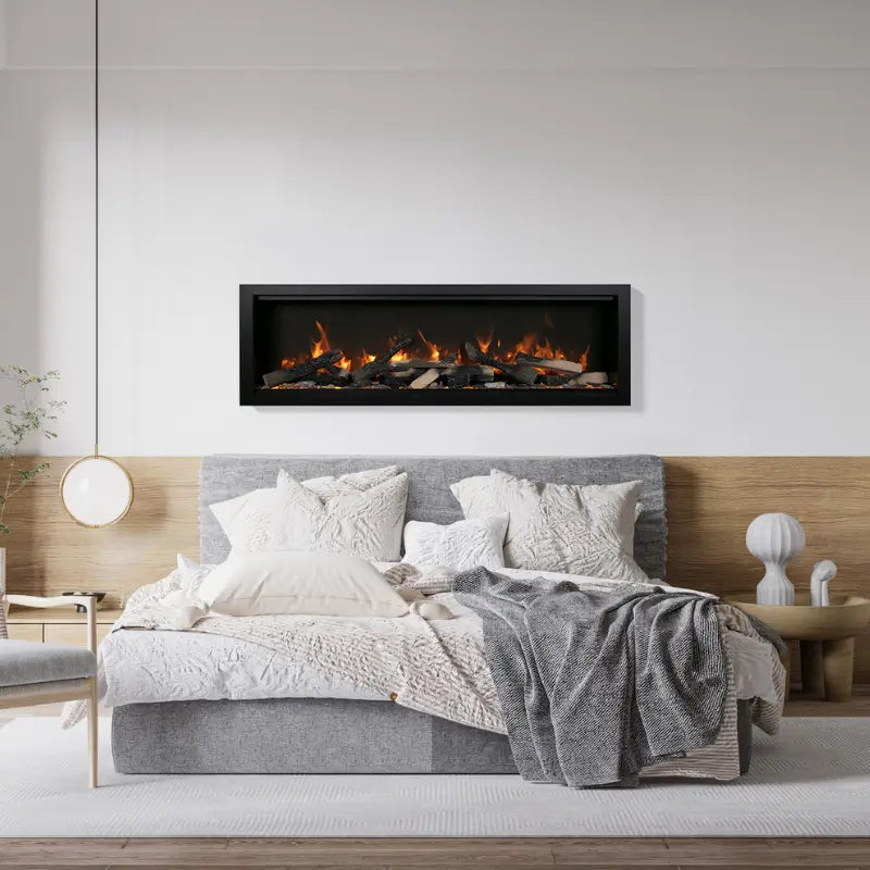 Amantii Symmetry XT Lumina 42-Inch Smart Built-In Electric Fireplace for Indoor & Covered Outdoor Use Fireplaces SYM-42-XT-LUMINA Flame Authority