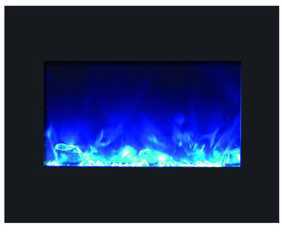 Amantii Zero Clearance 26" Electric Fireplace ZECL-26-2923-BG with 29" x 23" Black Glass Surround Fireplaces ZECL-26-2923-BG Flame Authority