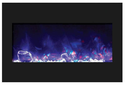 Amantii Zero Clearance 33" Electric Fireplace ZECL-33-3624-BG with 36" x 24" Black Glass Surround Fireplaces ZECL-33-3624-BG Flame Authority