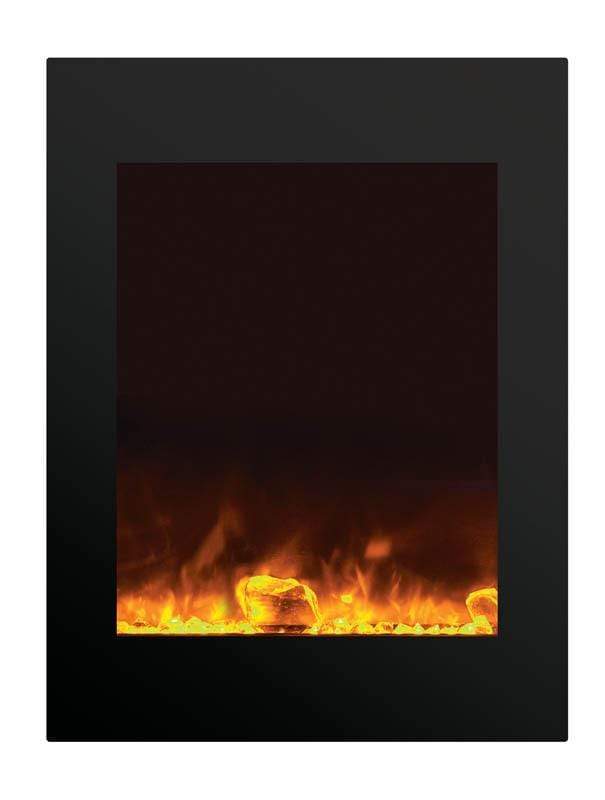 Amantii Zero Clearance 39" Tall Electric Fireplace ZECL-2939-BG with 29" x 39" Black Glass Surround Fireplaces ZECL-2939-BG Flame Authority