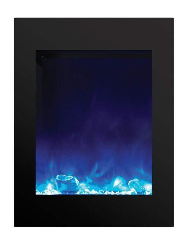 Amantii Zero Clearance 39" Tall Electric Fireplace ZECL-2939-BG with 29" x 39" Black Glass Surround Fireplaces ZECL-2939-BG Flame Authority