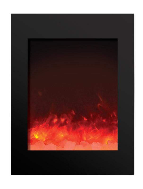 Amantii Zero Clearance 39" Tall Electric Fireplace ZECL-2939-BG with 29" x 39" Black Glass Surround Fireplaces ZECL-2939-BG Flame Authority