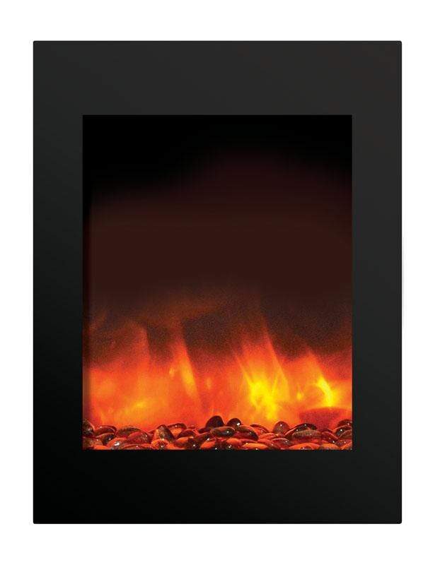 Amantii Zero Clearance 39" Tall Electric Fireplace ZECL-2939-BG with 29" x 39" Black Glass Surround Fireplaces ZECL-2939-BG Flame Authority