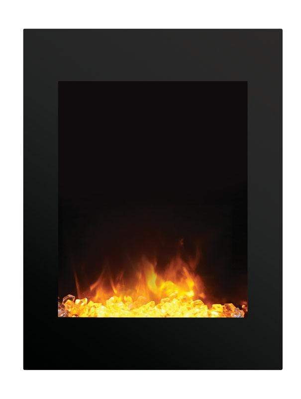 Amantii Zero Clearance 39" Tall Electric Fireplace ZECL-2939-BG with 29" x 39" Black Glass Surround Fireplaces ZECL-2939-BG Flame Authority