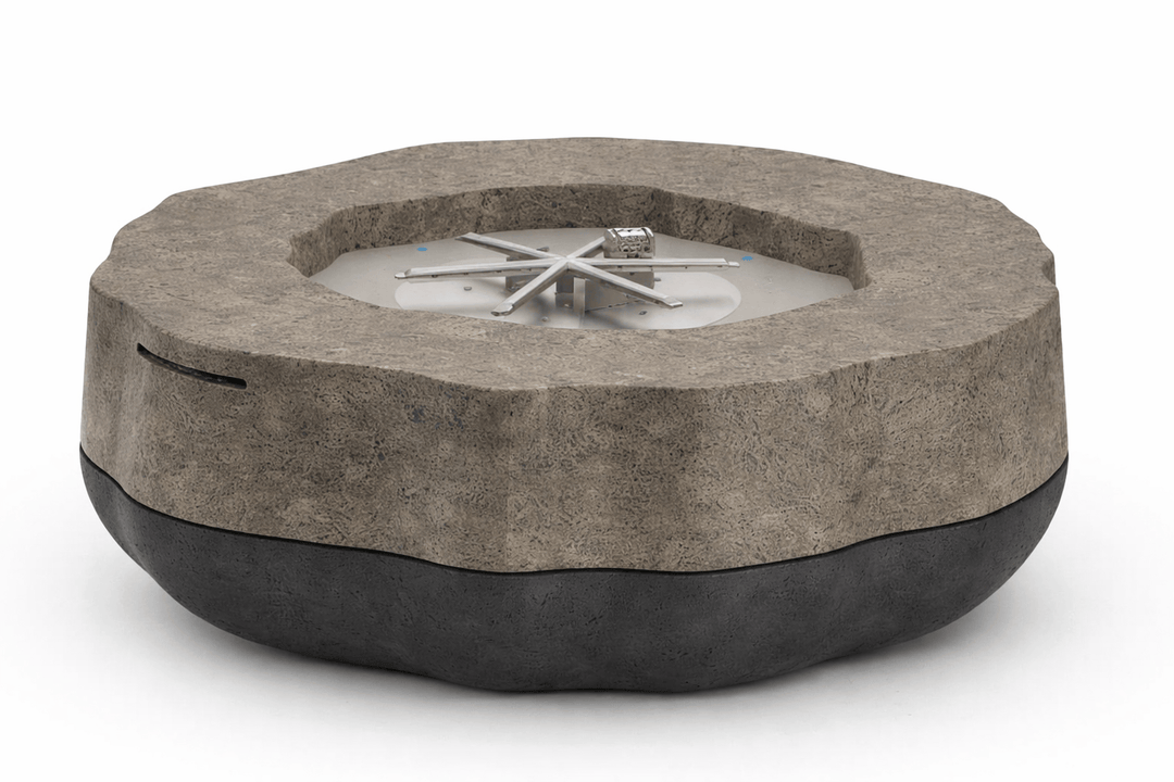 American Fyre Designs 48 Inch Meadow Gas Fire Table with Manual Spark Ignition Fire Pits 450-DB-BA-M6PC Flame Authority