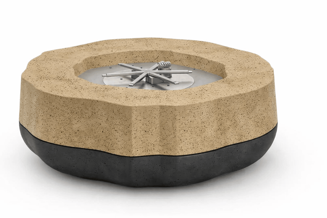 American Fyre Designs 48 Inch Meadow Gas Fire Table with Manual Spark Ignition Fire Pits 450-TR-BA-M6PC Flame Authority