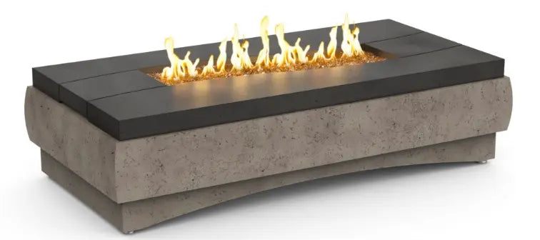 American Fyre Designs River Rectangle Gas Fire Table 460-DB-BA-M7C Fire Pits Flame Authority