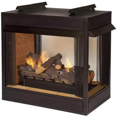 American Hearth 36" Jefferson Premium Vent-Free Peninsula Firebox VFP36PB2E Fireplace, Gas, American Hearth, Vent Free, Natural Gas, Propane, Indoor, 30-39, Peninsula, See-Through, Traditional, Gas Firebox VFP36PB2EF Flame Authority