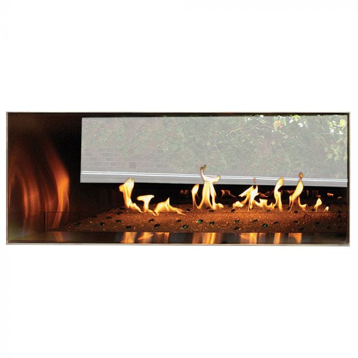 American Hearth Carol Rose 48 inch Outdoor Linear See-Thru Fireplace OLL48SP12S Fireplaces Flame Authority