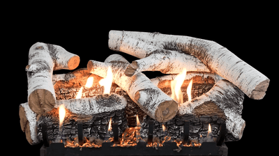 American Hearth Super Birch 18-inch Burncrete Log Set LS18CBS Fireplace Log Sets LS18CBS Flame Authority