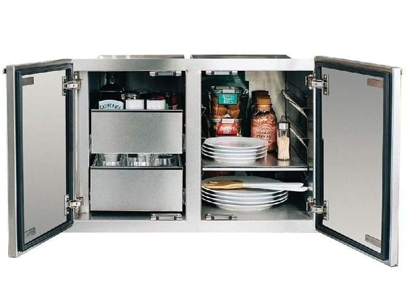 American Made Grills 36" 2-Drawer Dry Storage Pantry & Enclosed Cabinet Combo DP-36DC BBQ Island Components DP-36DC Flame Authority