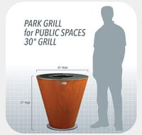 Arteflame 30 inch Corten Steel Charcoal Grill ONE30PARK Grills ONE30PARK Flame Authority