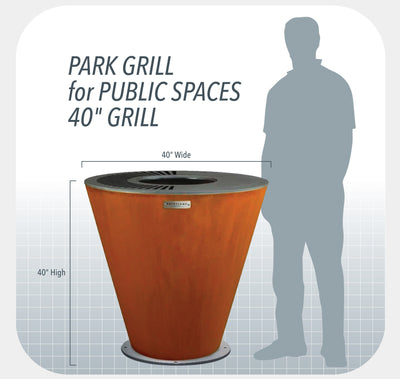 Arteflame 40 inch Corten Steel Charcoal Grill One40PARK Grills One40PARK Flame Authority