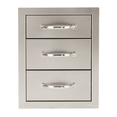 Artisan 17-Inch Stainless Steel Three Drawer Unit ARTP-3DR-17SC Flame Authority