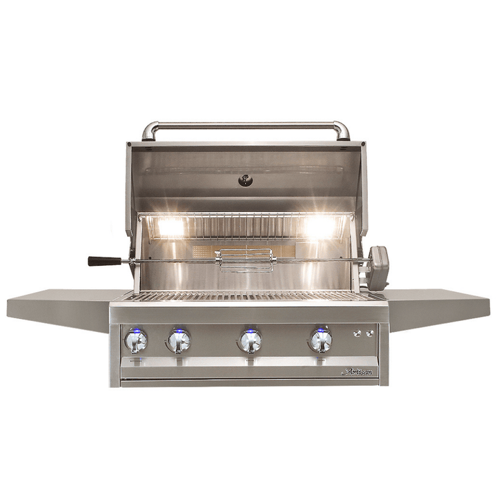 Artisan 32-Inch 3-Burner Built-In Professional Gas Grill With Rotisserie & Light ARTP-32-NG/LP Flame Authority