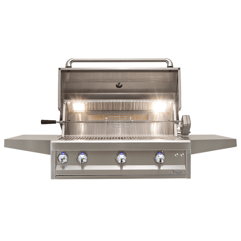 Artisan 36-Inch 3-Burner Built-In Professional Gas Grill With Rotisserie & Light ARTP-36-NG/LP Flame Authority
