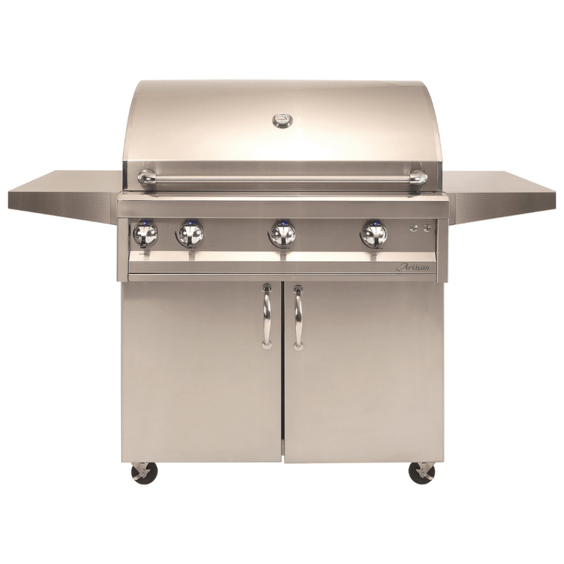 Artisan 36-Inch 3-Burner Professional Freestanding Gas Grill With Rotisserie & Light ARTP-36C-NG/LP Flame Authority