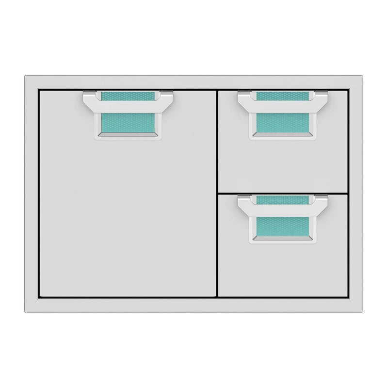 Aspire by Hestan 30-Inch Bora Bora Drawer and Door Combo AESDR30-TQ BBQ Island Components AESDR30-TQ Flame Authority