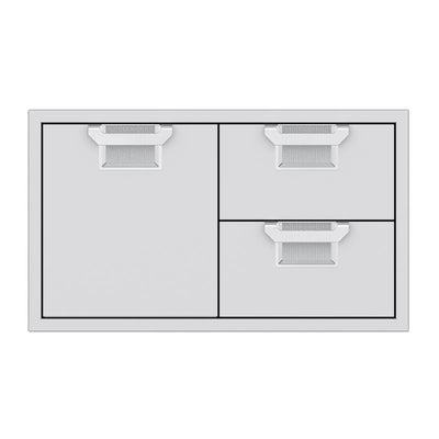 Aspire by Hestan 36-Inch Double Drawer and Storage Door Combination AESDR36 BBQ Island Components AESDR36 Flame Authority