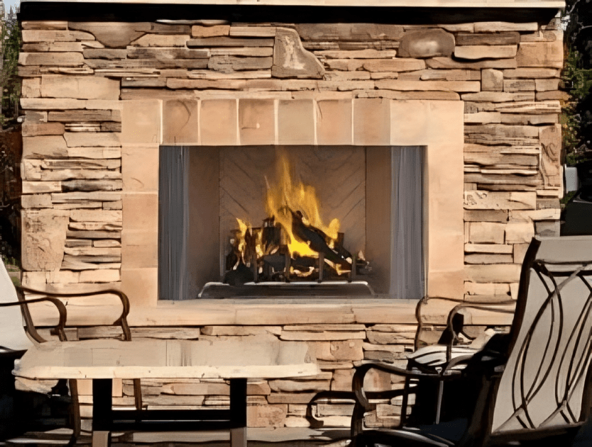 Astria 42 inch Oracle Outdoor Open-Hearth Wood-Burning Fireplace Oracle42 Fireplaces Oracle42 Flame Authority