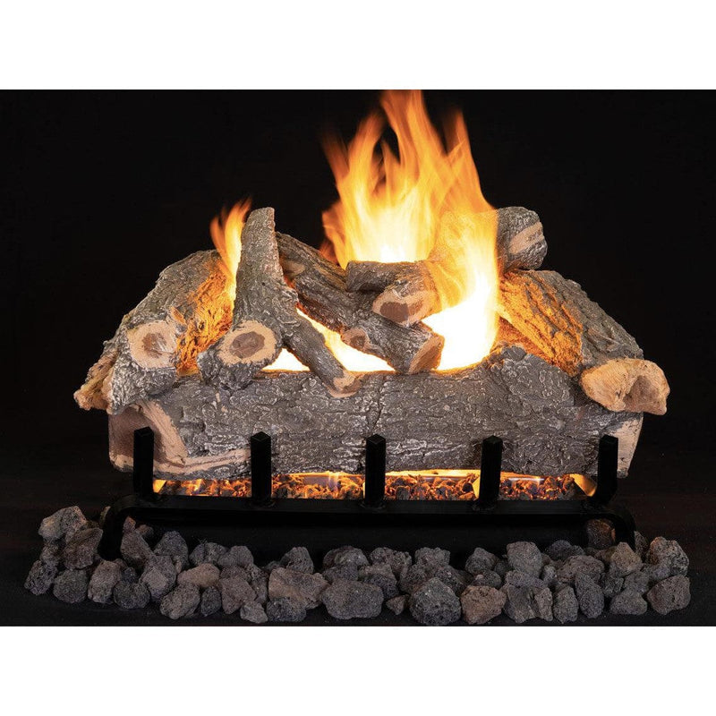 Superior Dual-Burner Smoky Weathered Oak 36" 9-Piece Vented Gas Log Set SMOKYWEATHERED36 Fireplace Log Sets SMOKYWEATHERED36 Flame Authority