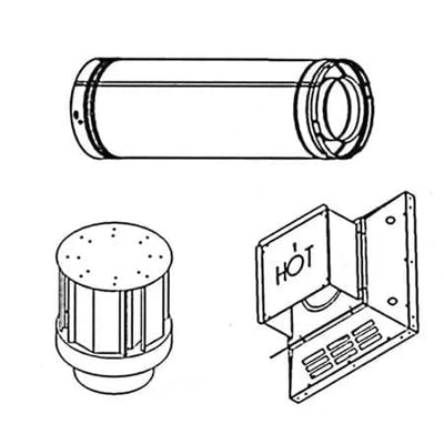 Astria Adjustable Length Slip Section Direct Vent System SV4.5LA Fireplace Accessories SV4.5LA Flame Authority