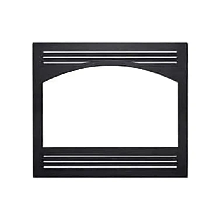 Astria Black Louvered Facade With Arched Opening FLVAOBLK Fireplace Accessories FLVAOBLK Flame Authority