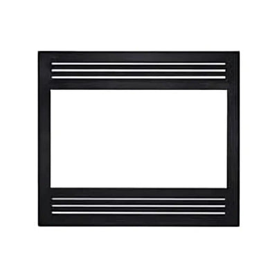 Astria Black Louvered Facade With Square Opening FLVSOBLK Fireplace Accessories FLVSOBLK Flame Authority