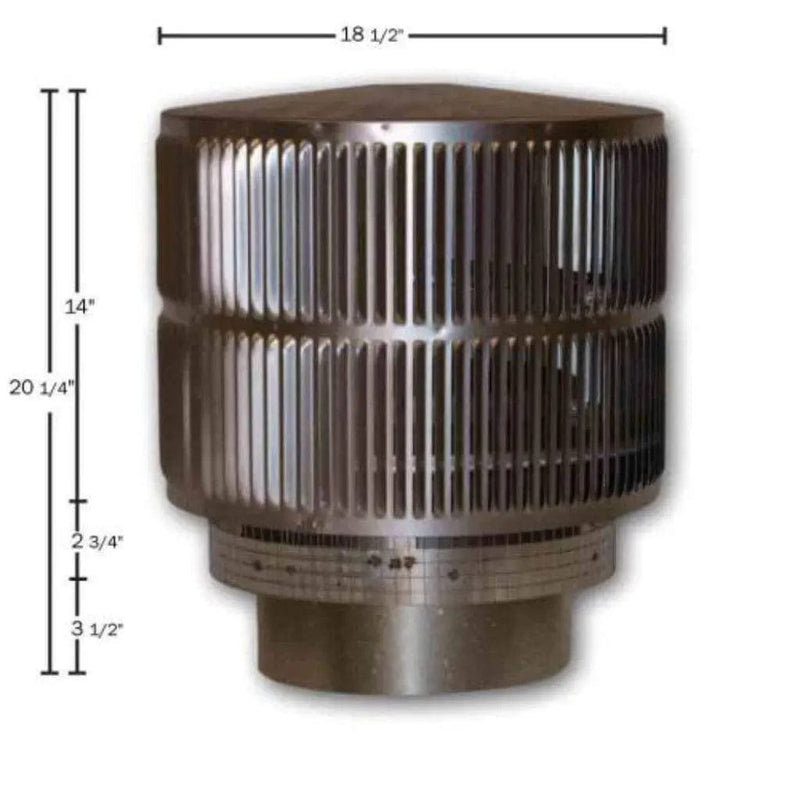 Astria Round Top Termination with Louvered Screen RLT-12D Fireplace Accessories RLT-12D Flame Authority