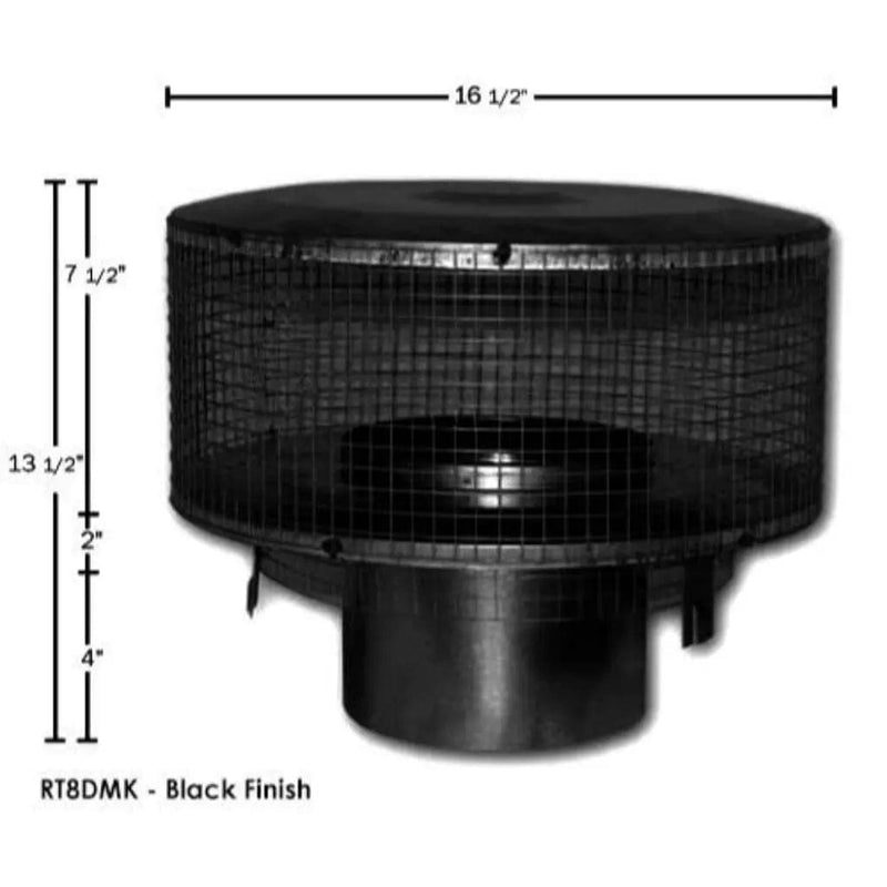 Astria Round Top with Mesh Screen Black RT-8DM-K Fireplace Accessories RT-8DM-K Flame Authority