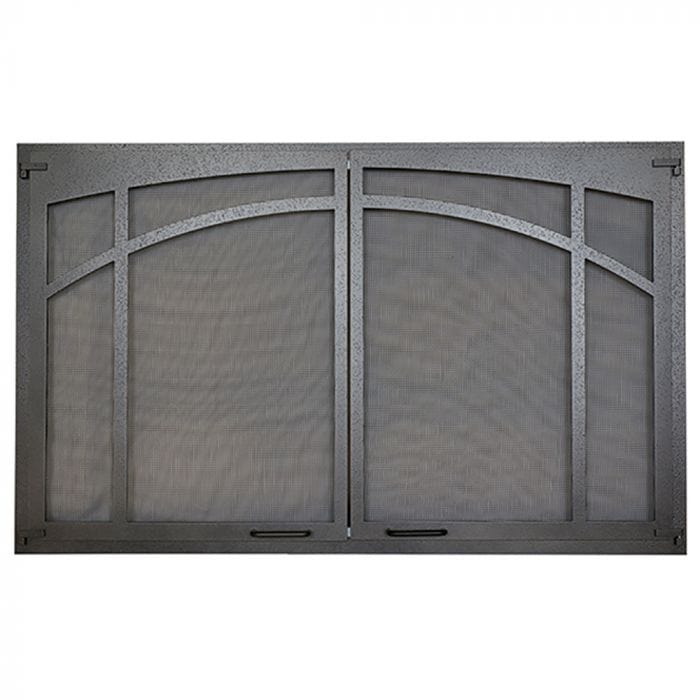 Astria Textured Iron Arched Screen Door ASD3224-TI Fireplace Accessories ASD3224-TI Flame Authority