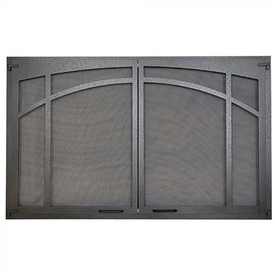 Astria Textured Iron Arched Screen Door ASD3224-TI Fireplace Accessories ASD3224-TI Flame Authority