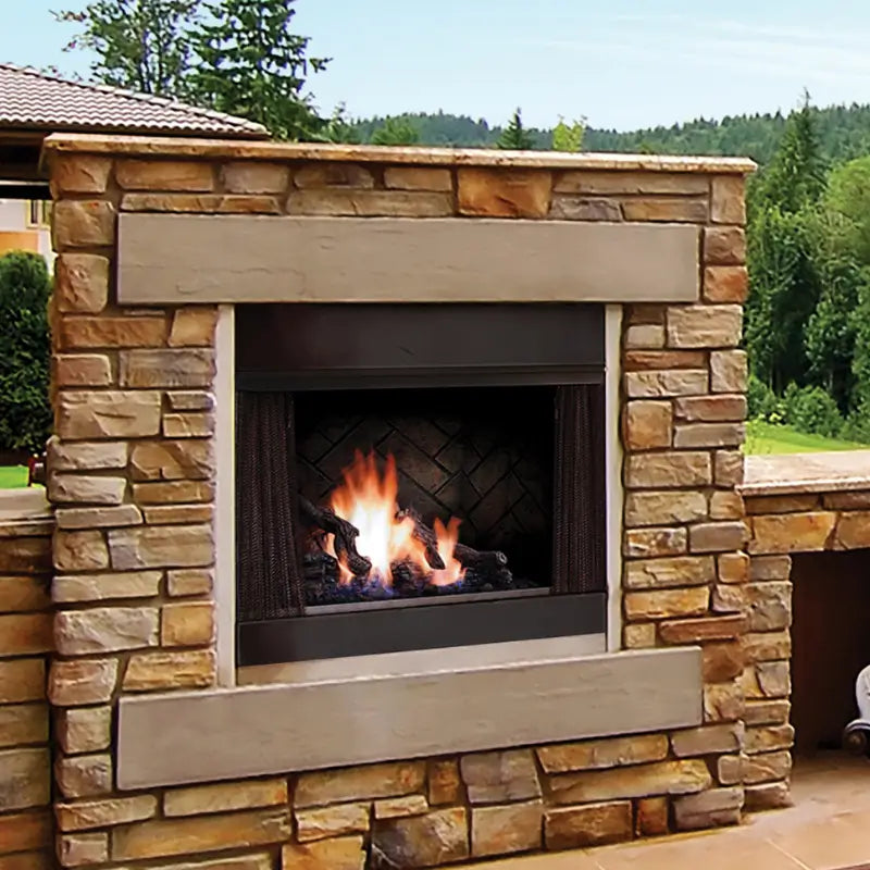 Barbara Jean Collection 42-Inch Outdoor Gas Fireplace – Natural Gas, 55,000 BTU Fireplaces Flame Authority