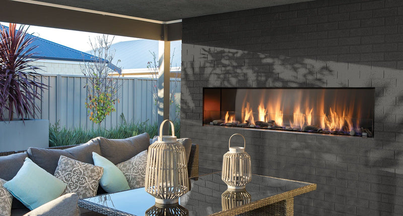 Barbara Jean Collection 72" OFP7972S1 Single Sided Outdoor Linear Gas Fireplace