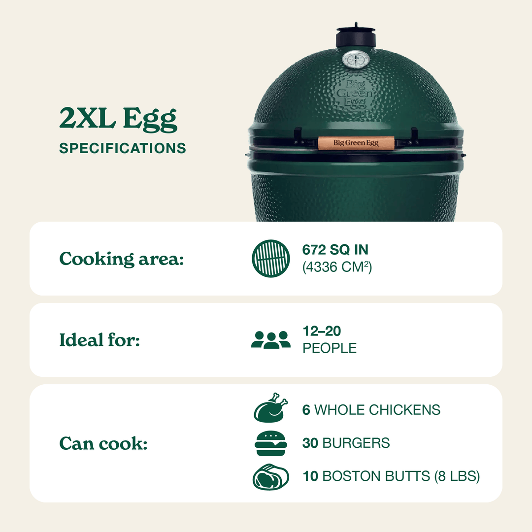 Big Green Egg 2XL High-Capacity Ceramic Kamado Grill Grills 120939 Flame Authority