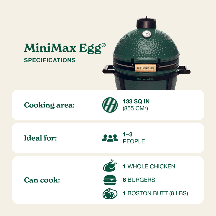 Big Green Egg MiniMax Ceramic Kamado Grill Grills 119650 Flame Authority