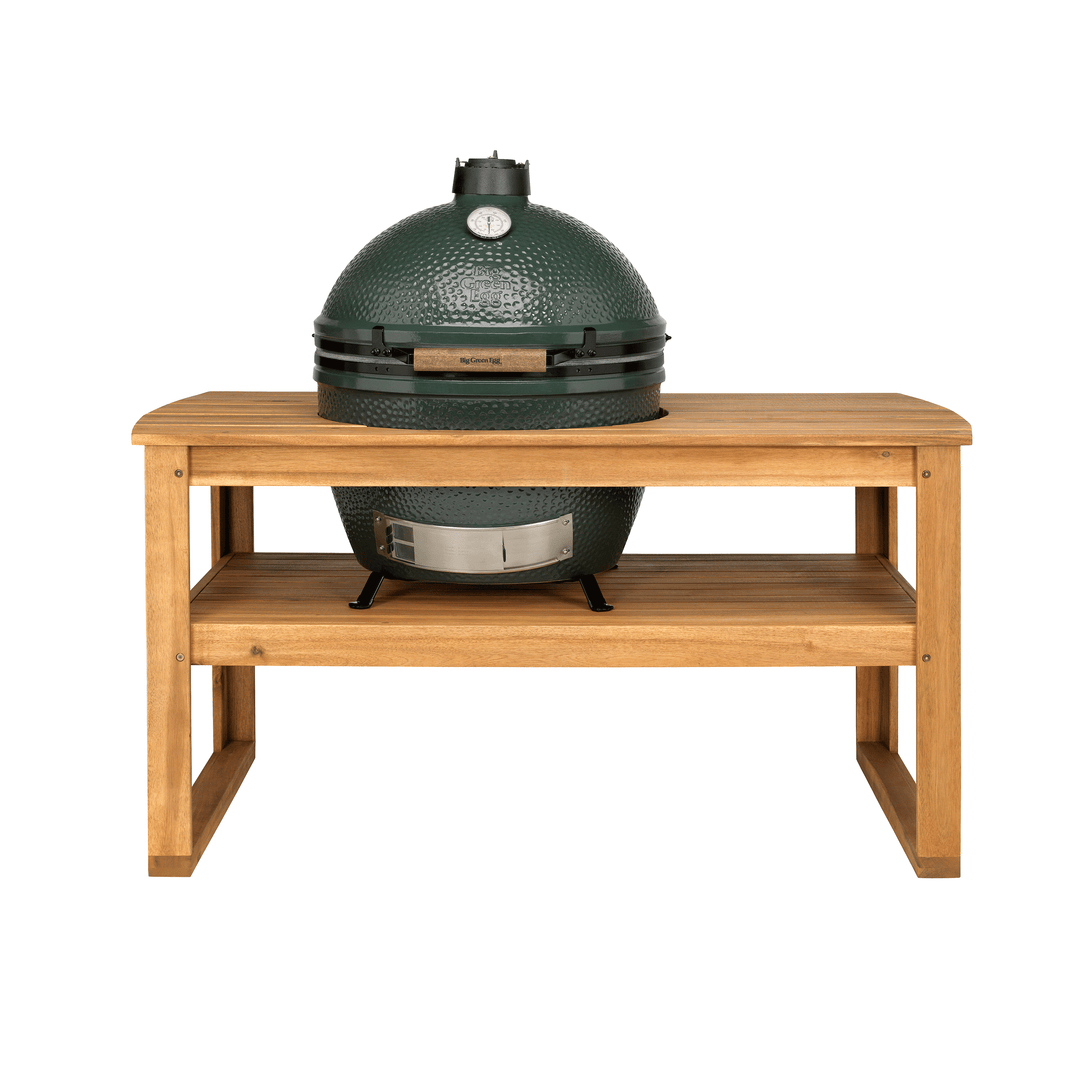 Big Green Egg Solid Acacia Hardwood Table for XL Grill Accessories 118264 Flame Authority